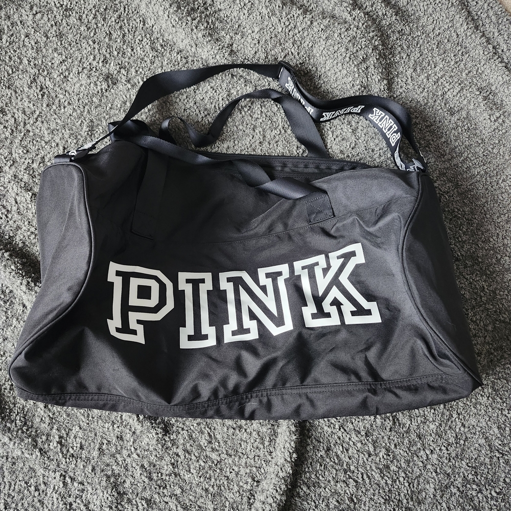PINK Victoria's Secret Black Duffel Bag